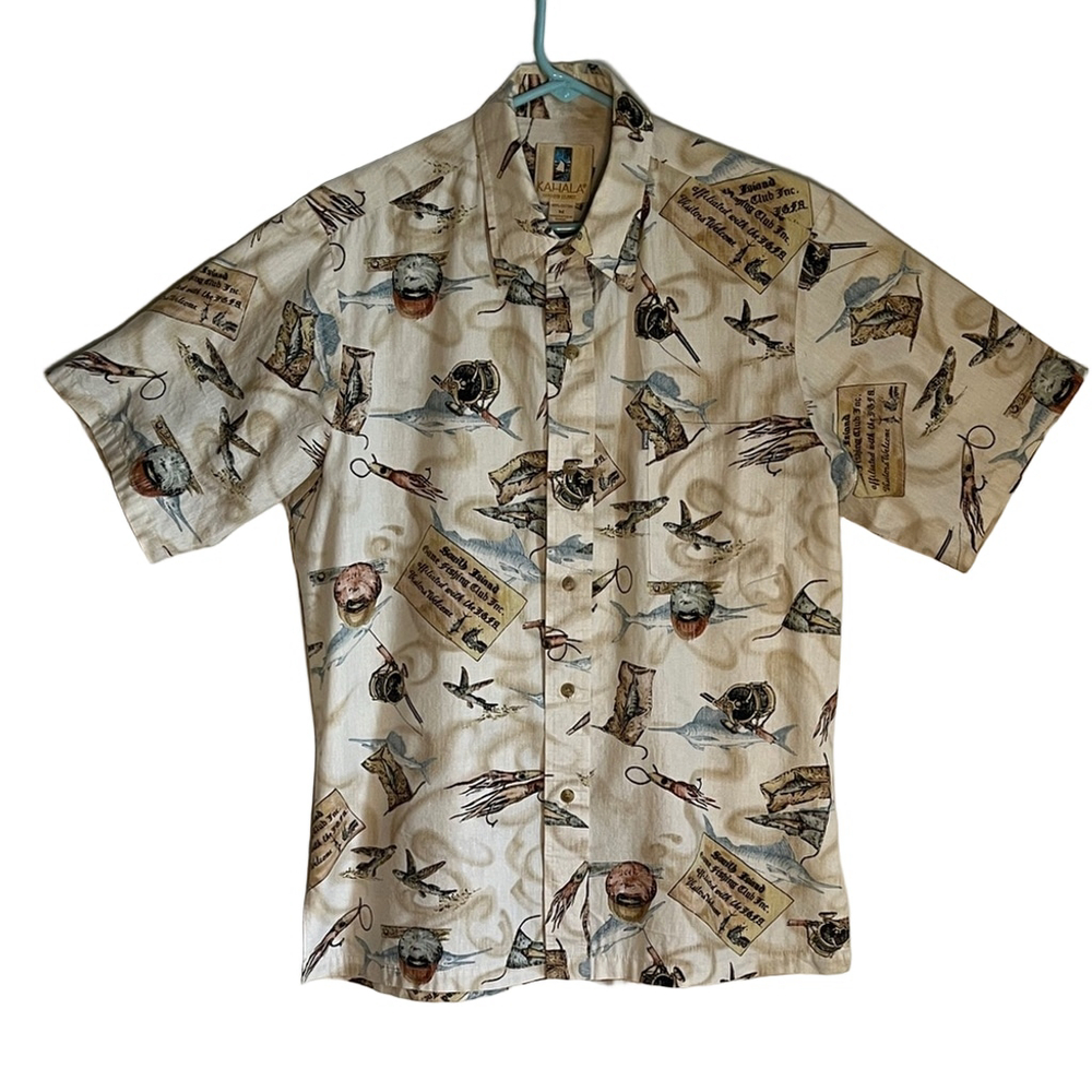 Men's Beige Graphic Short Sleeve Shirt
